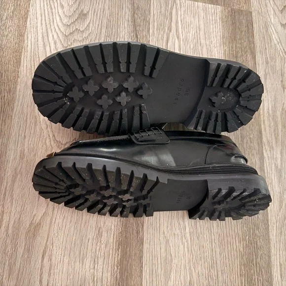 Sandro Black Tassel Loafers with Gold Accents - Picture 5 of 6